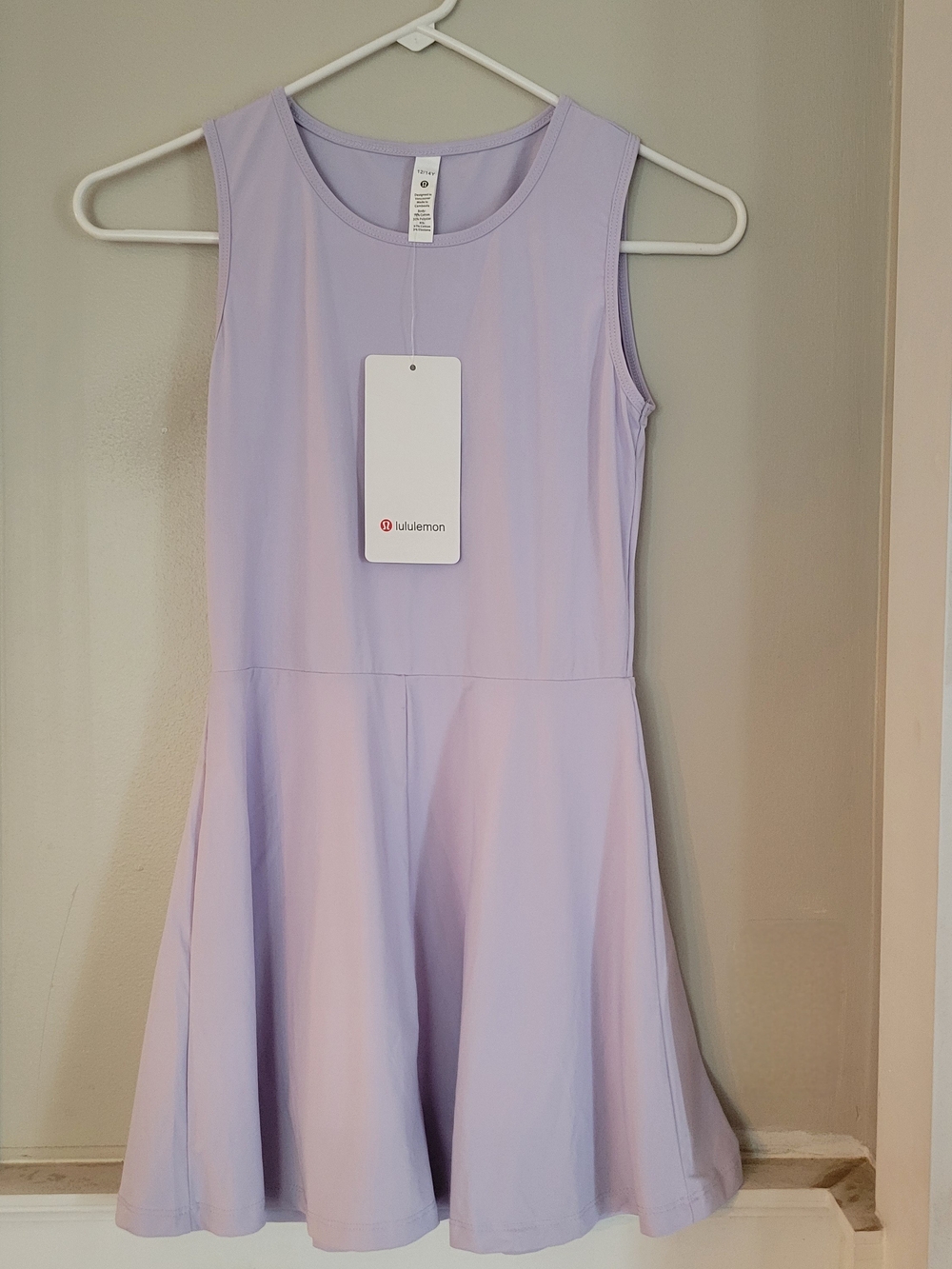 NWT Lululemon Girls Court Crush Athletic Tennis Dress Size 12/14Y Lilac